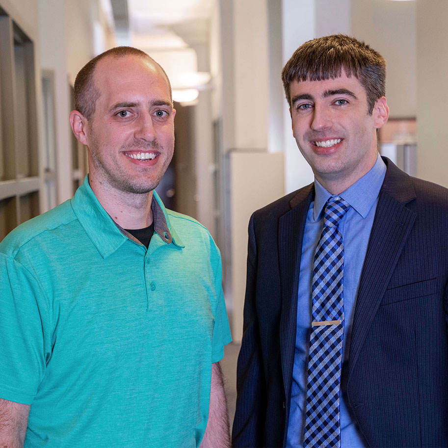 HNB visitor Jacob Loeffelholz with attorney Rob Walter in the HNB offices. Our team handles the legwork of your legal claim and treats you with respect.